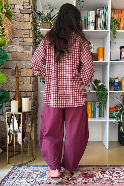 Vivienne Plaid Heathcliff Blouse Damson & Blush